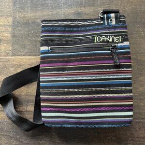 Dakine Crossbody Bag Adjustable Strap Multicolor Tribal Striped Design Zip